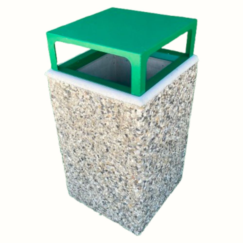 Hranatý odpadkový koš s poklopem - vymývaný (2)